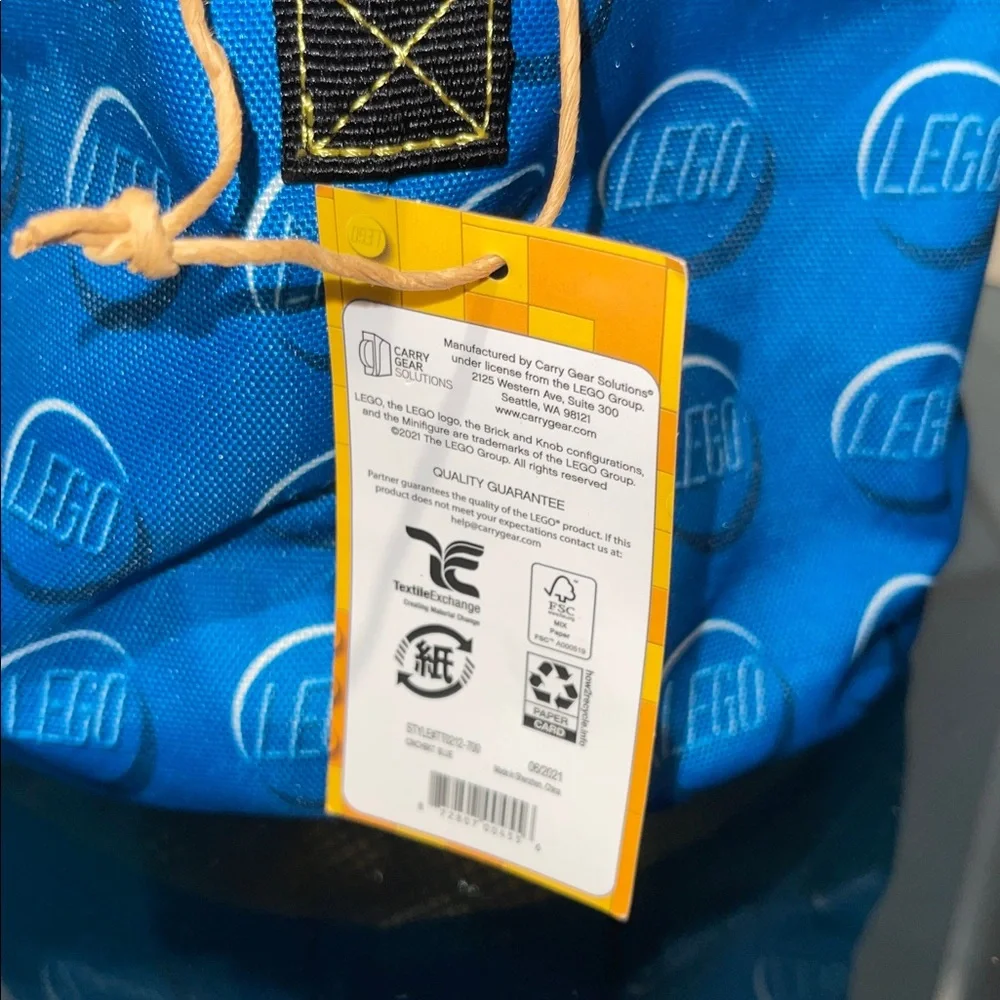 LEGO Building Bricks Travel Storage Cinch Bucket Carry Tote Toy Organizer NWT